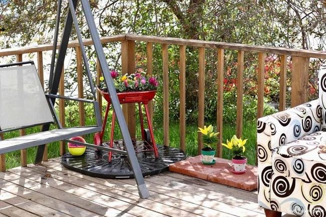 Red Painted Grill Planter
