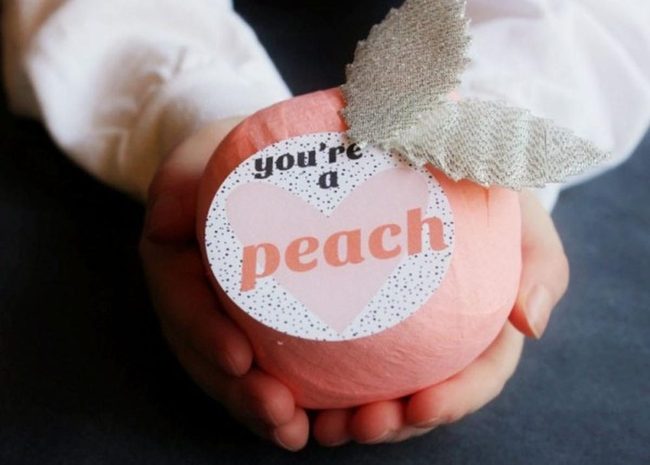 Peach Softness With Heart Message