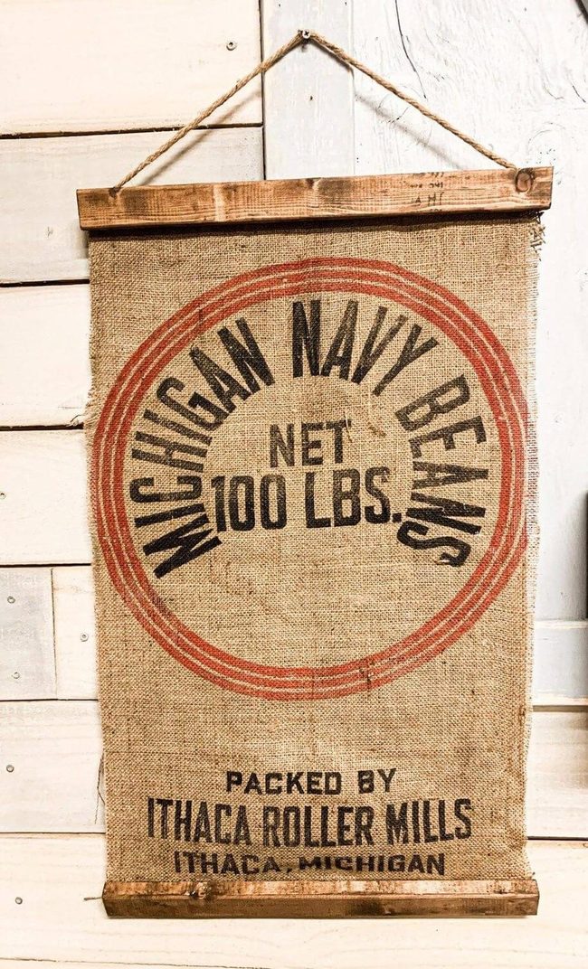 Vintage Canvas Bean Sack Banners