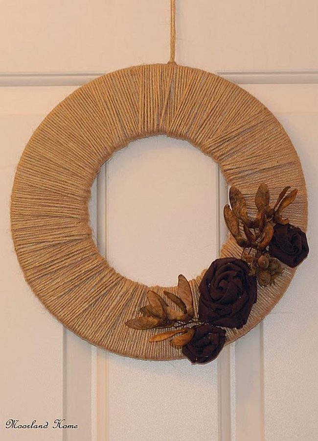 Natural Twine Wreath With Dried Florals