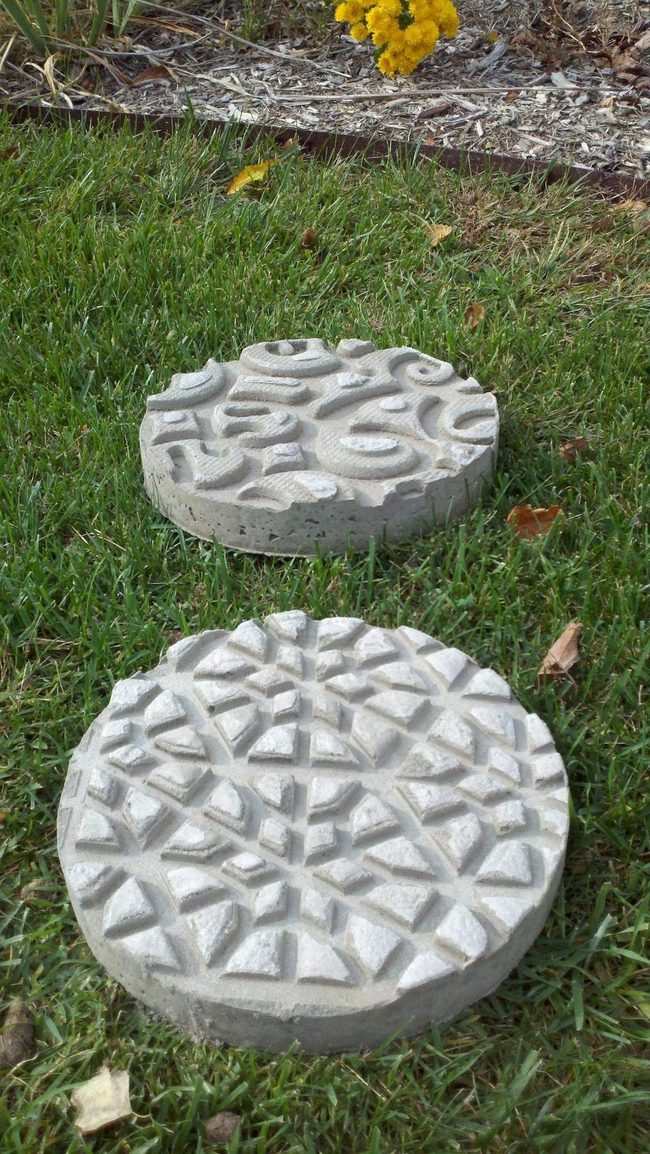 Geometric Stones Yellow Flowers Garden