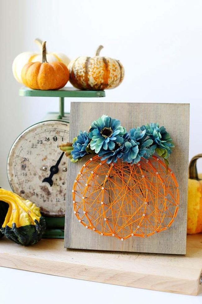 Orange String Pumpkin With Blue