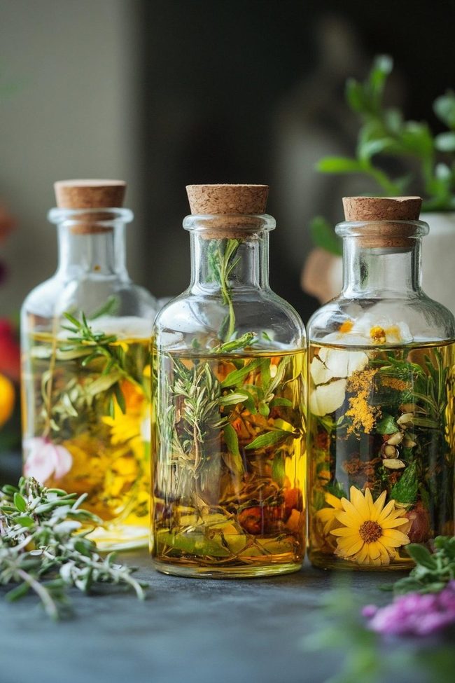 Golden Oil With Herb Infusions