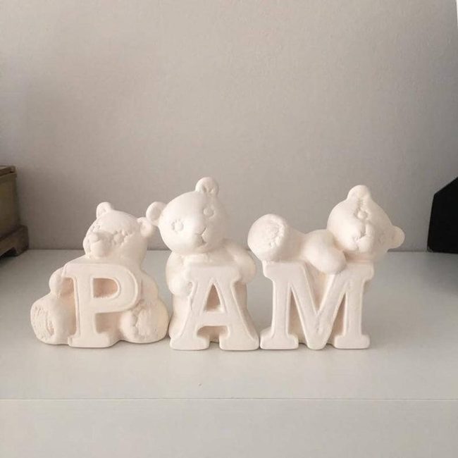 Swinging Baby Bears Ceramic Letters