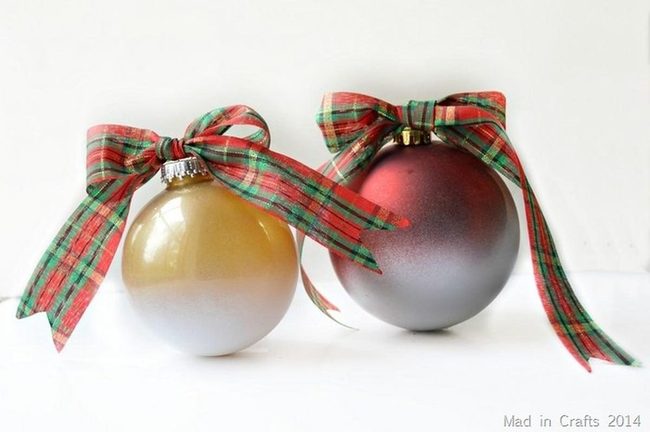 Metallic Spheres Plaid Ribbon Duo