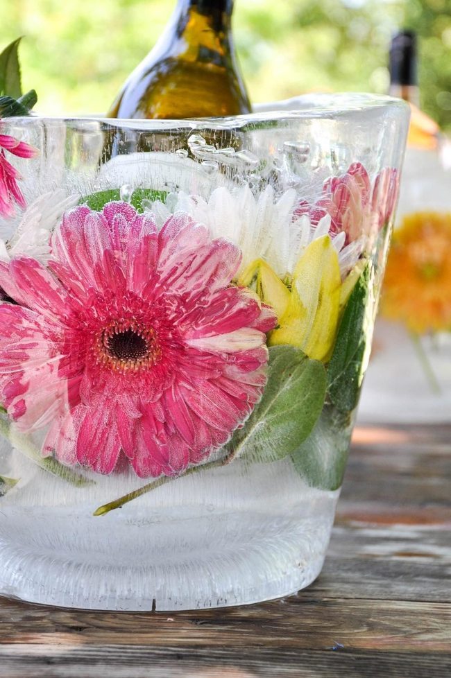 Frozen Petals In Crystal Cubes