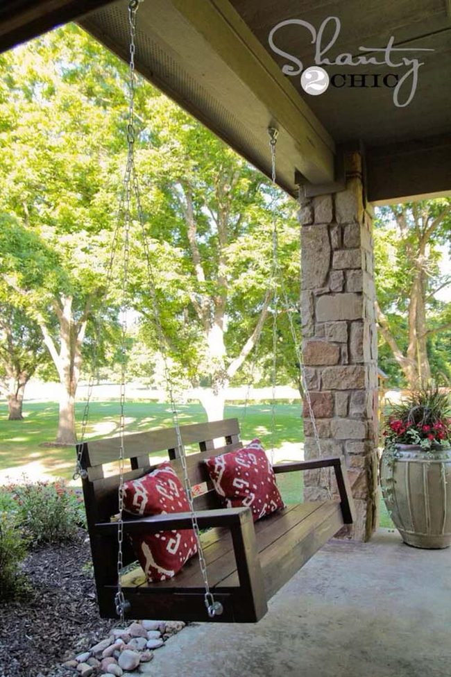 Dark Stained Wood Swing