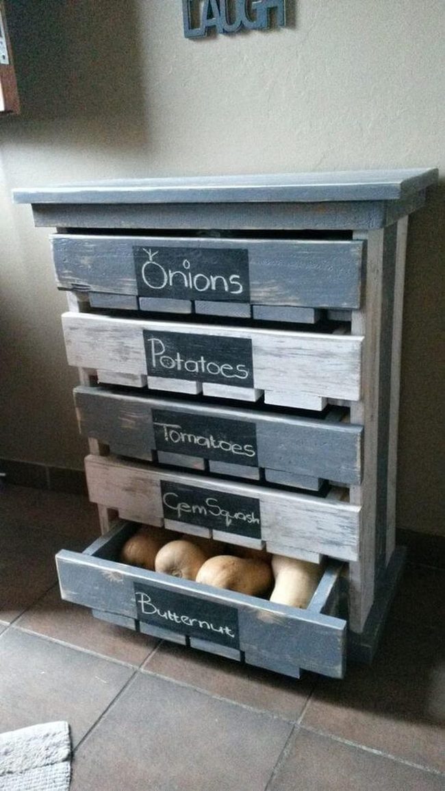 Gray Weathered Wood Vegetable Station