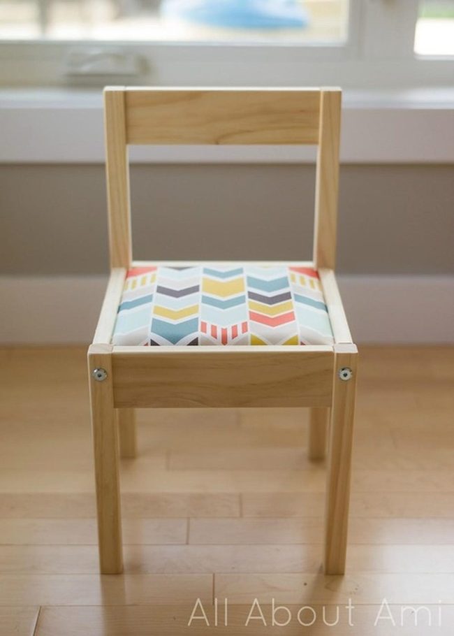 Chevron Fabric Wooden Chairs