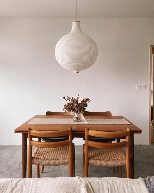 Cream Paper Teardrop Pendant Light