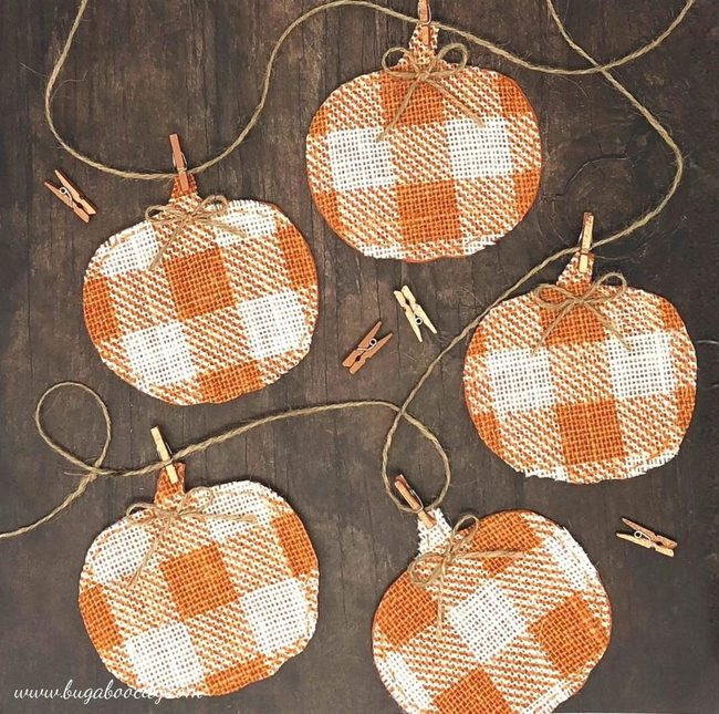 Orange Checkered Pumpkins With Twine