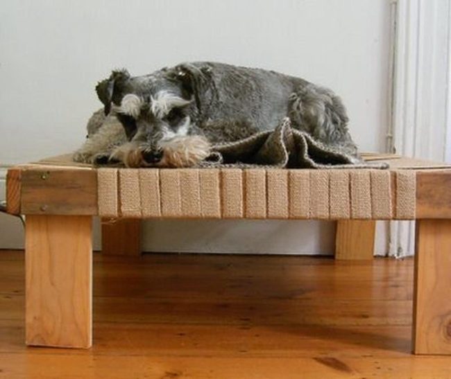 Natural Woven Dog Bed Wood