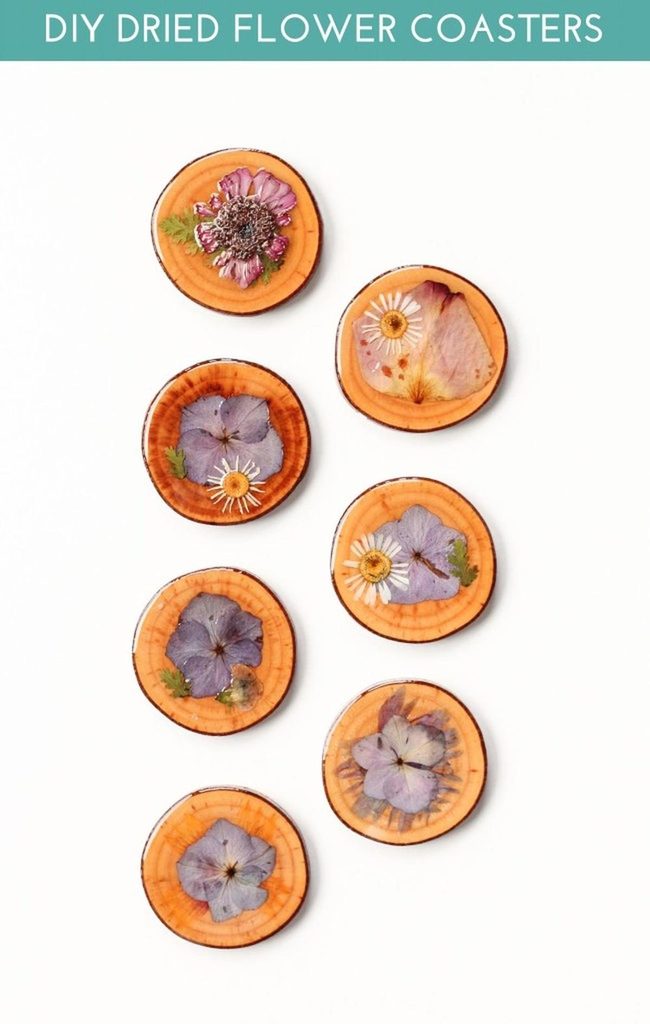 Pressed Flowers In Clear Resin