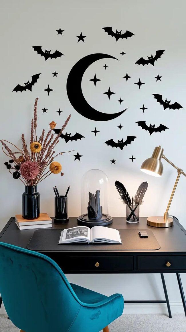Black Velvet Halloween Office Elegance