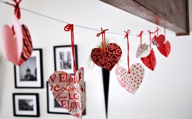 Dangling Red Hearts With Handwritten Messages