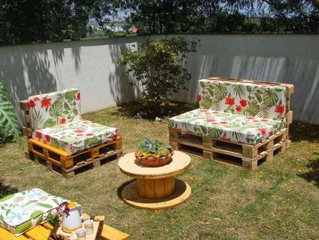 Stacked Pallets Faded Print Cushions