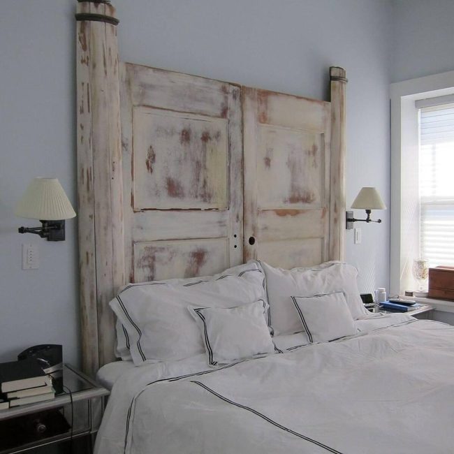 Weathered Barn Door Headboard