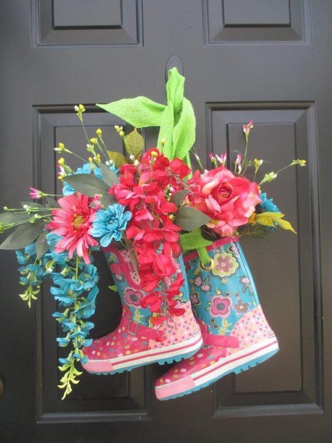 Colorful Boots Blooming Flowers