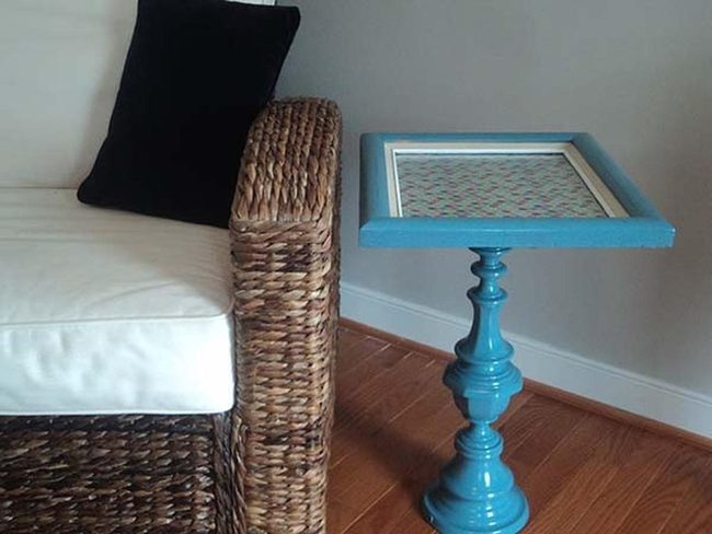 Picture Frame Pedestal Tables With Chicken Wire