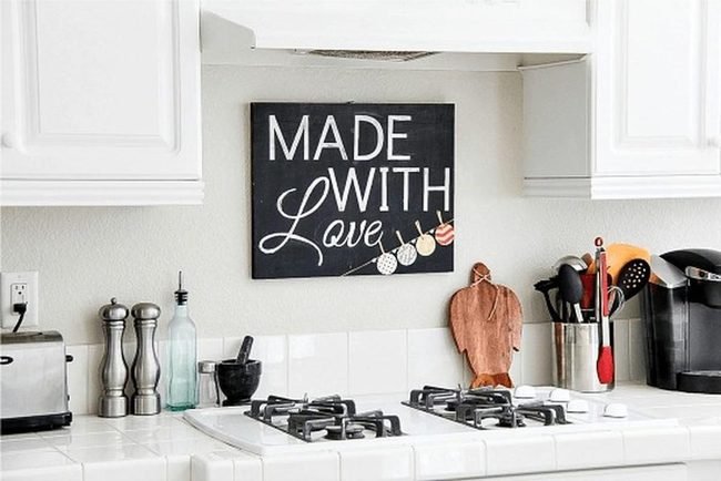 White Kitchen With Wooden Fish