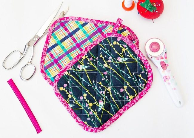 Quilted Plaid With Tiny Birds