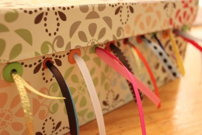 Shiny Ribbons On Wooden Gold