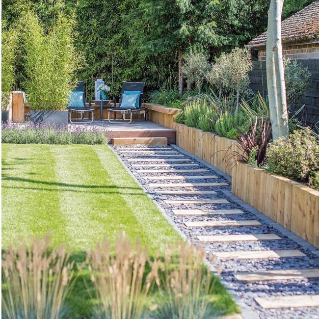 Stone Pathway Through Living Garden