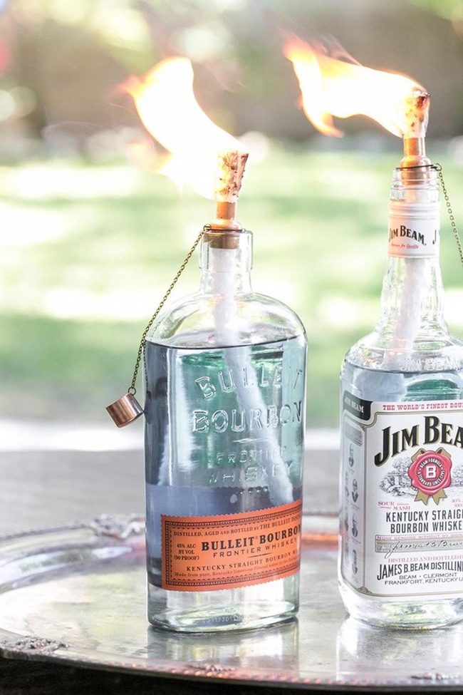 Bourbon Bottles Become Backyard Torches