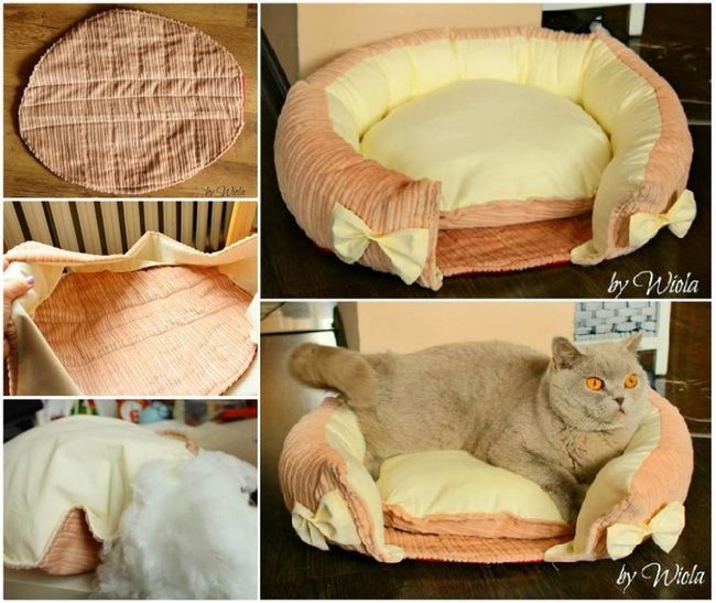 Soft Fabric Cat Bed