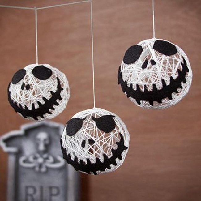 Monochrome Skull Orbs Hanging