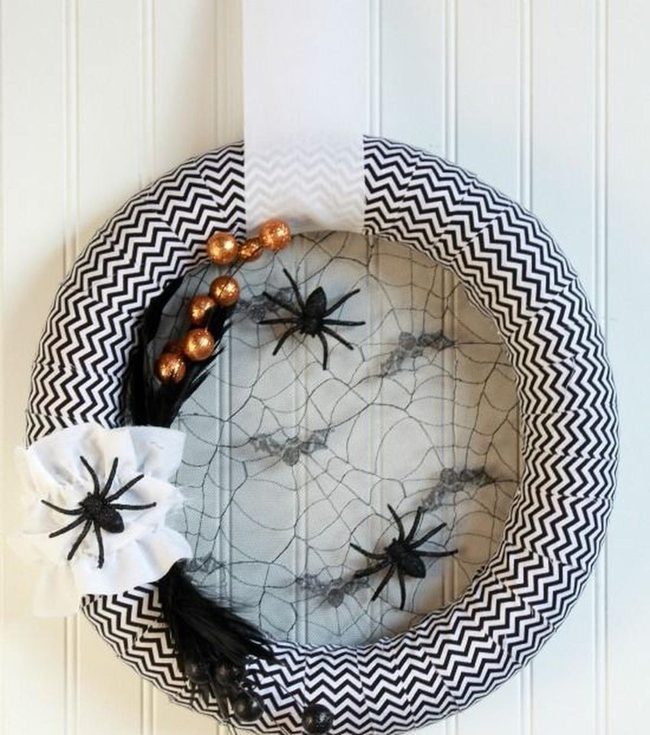 Black Zigzag Spider Web Orange Glow