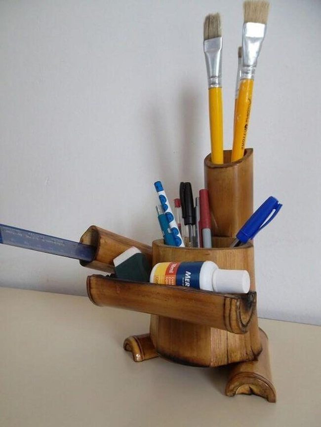 Natural Wood Desk Storage