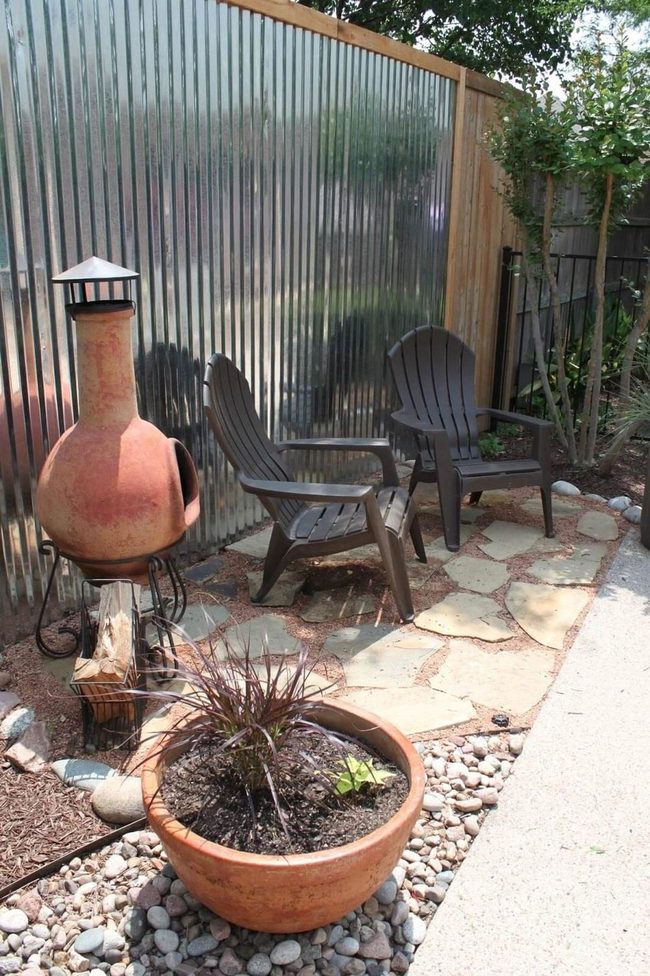 Corrugated Metal Meets Warm Brick