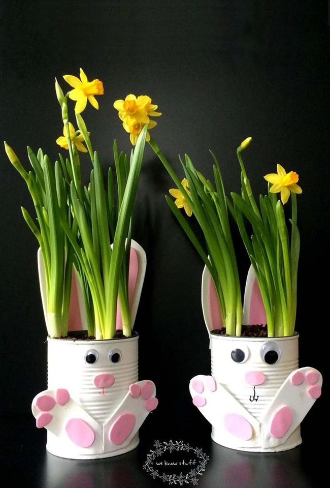 Googly-Eyed Tin Can Bunnies