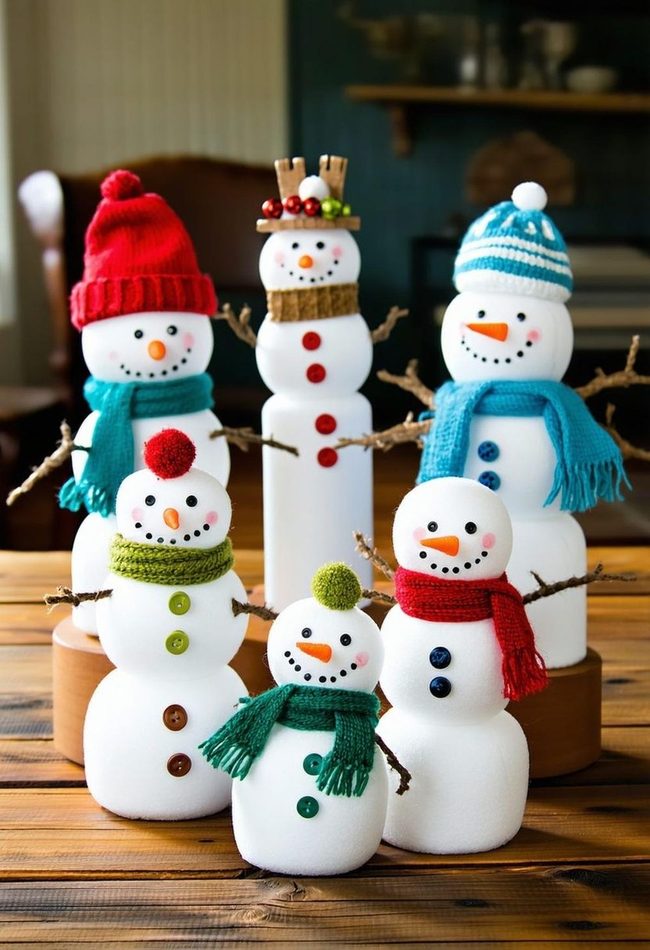 Dollar Store Snowmen Creations