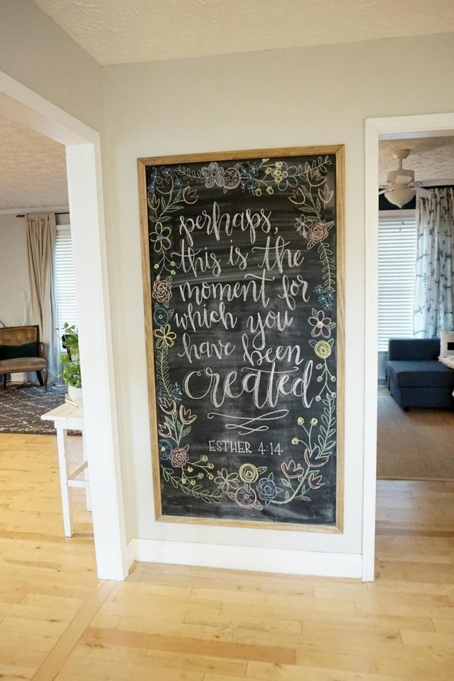 Chalkboard Wall With Colorful Florals