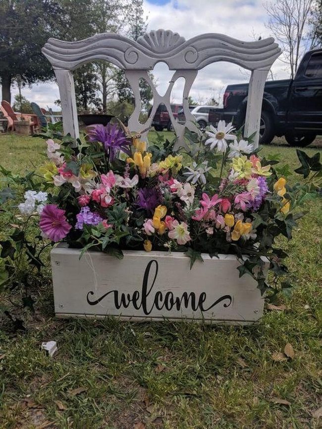 Weathered Wood And Pastel Blooms