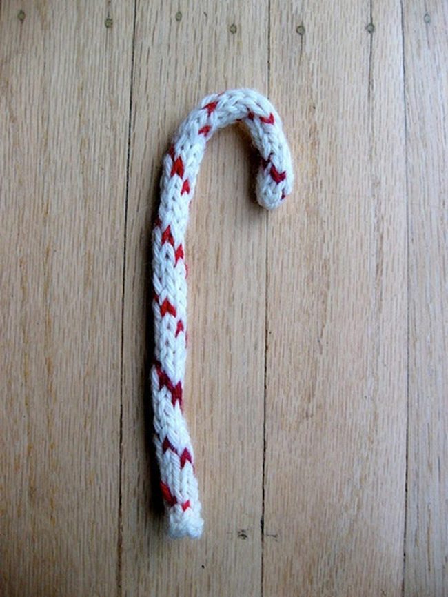 Wool Candy Canes In Red And Purple