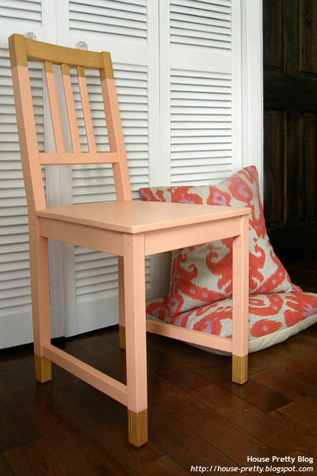 Peach Chair Wooden Warmth