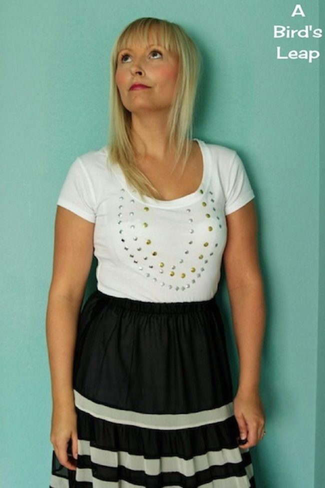 Studded Heart Casual White