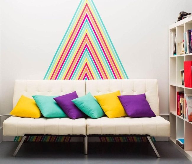 Teal Coral Gold Geometric Statement