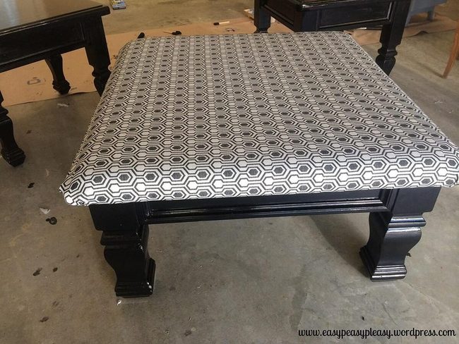 Fabric-Wrapped Table To Ottoman
