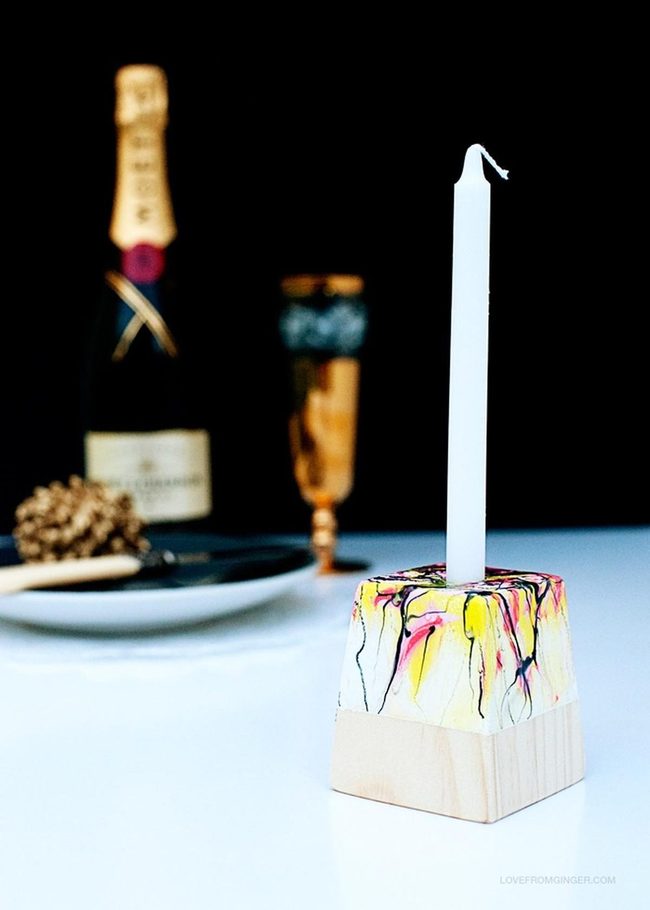 Jewel-Toned Candles With Golden Reflections