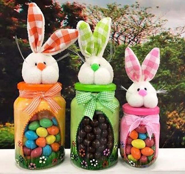 Colorful Candy Bunny Jars