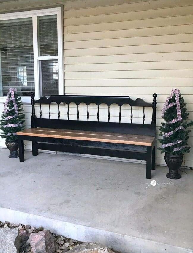 Long Bench From Recycled Headboard