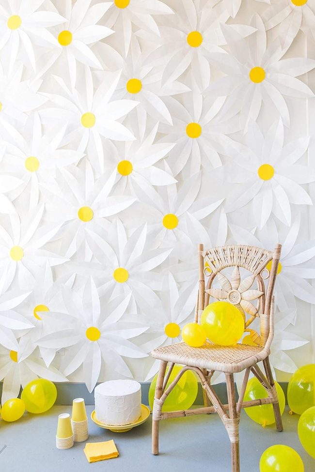 Yellow Paper Flowers, Sunshine Chair
