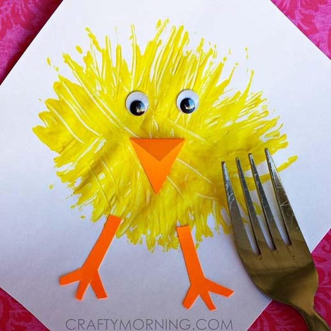 Fork-Painted Yellow Chicks