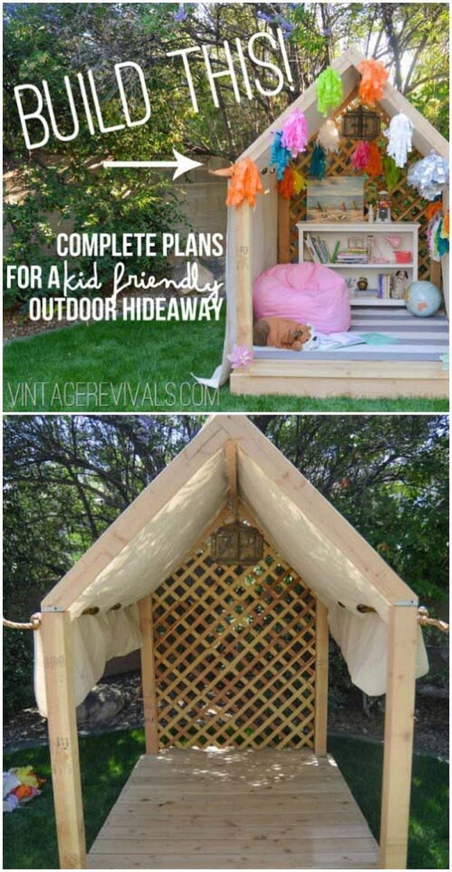 Backyard Wooden Hideaway For Kids