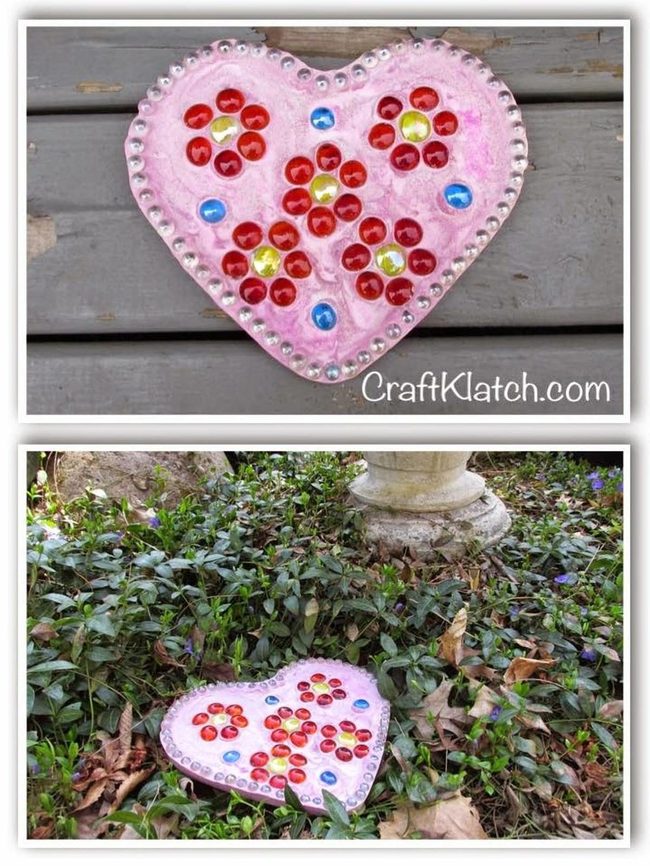Pink Hearts With Beaded Flowers