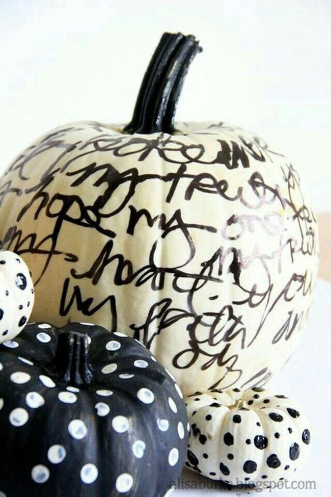 Black White Scribble Pumpkins